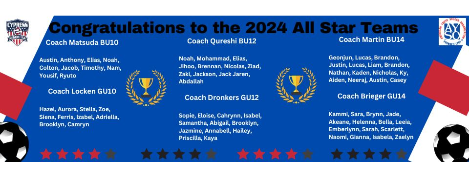 Congratulations All Star Player & Coaches